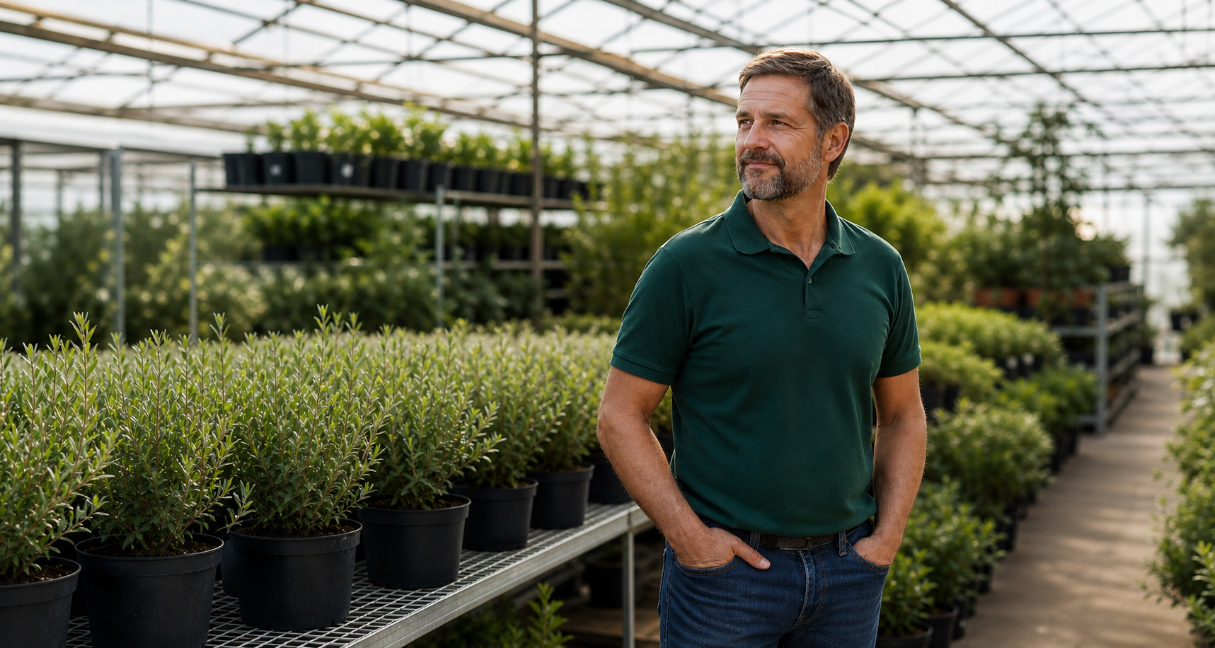 Wholesale Nursery Owner Contemplating Plants-1